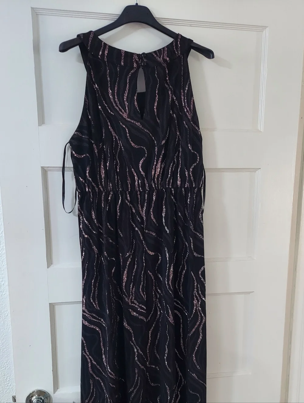 Alexa B Black Maxi Skirt with Rose Gold Wave Accents - Picture 3 of 6